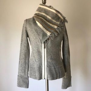 Free People Cowl Zip Wool Sweater